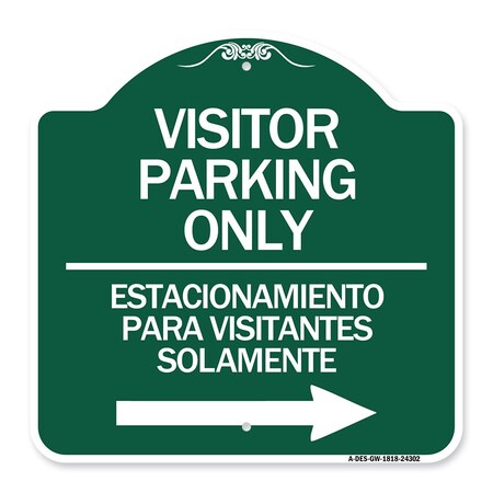 Signmission Bilingual Reserved Parking Visitor Parking Only Estacionamiento Para Visitantes, A-DES-GW-1818-24302 A-DES-GW-1818-24302